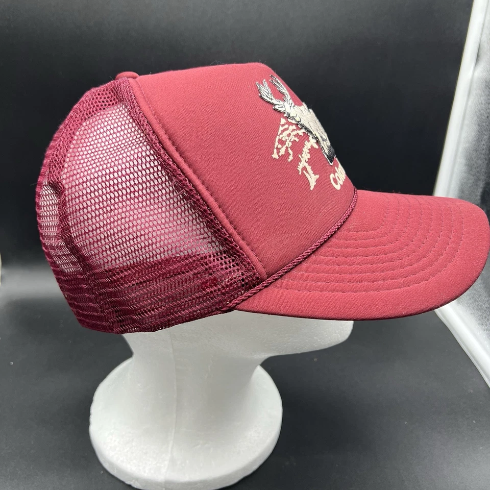 De colección COLORADO Nissin Años 80 Borgoña Malla SnapBack Alce Exterior Camionero Gorra Gorra Foto 2 de 4