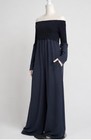 DKNY Donna Karan Off Shoulder Jumpsuit Overlay Square Neck Pull-On Size M — photo 6