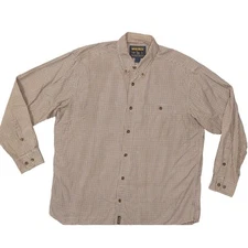 Woolrich Men's Cotton Brown Button Shirt Size L Long Sleeve Plaid