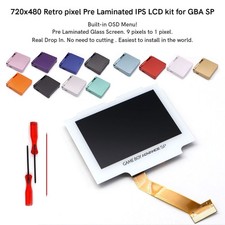 White lens-V5 Drop In Pre-Laminated 720x480 Retro Pixel IPS LCD Case For GBA SP