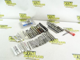ASSORTED LOT OF 50 HSS TAPS & 6 HSS DRILLS FOR HELICOIL REPAIRS