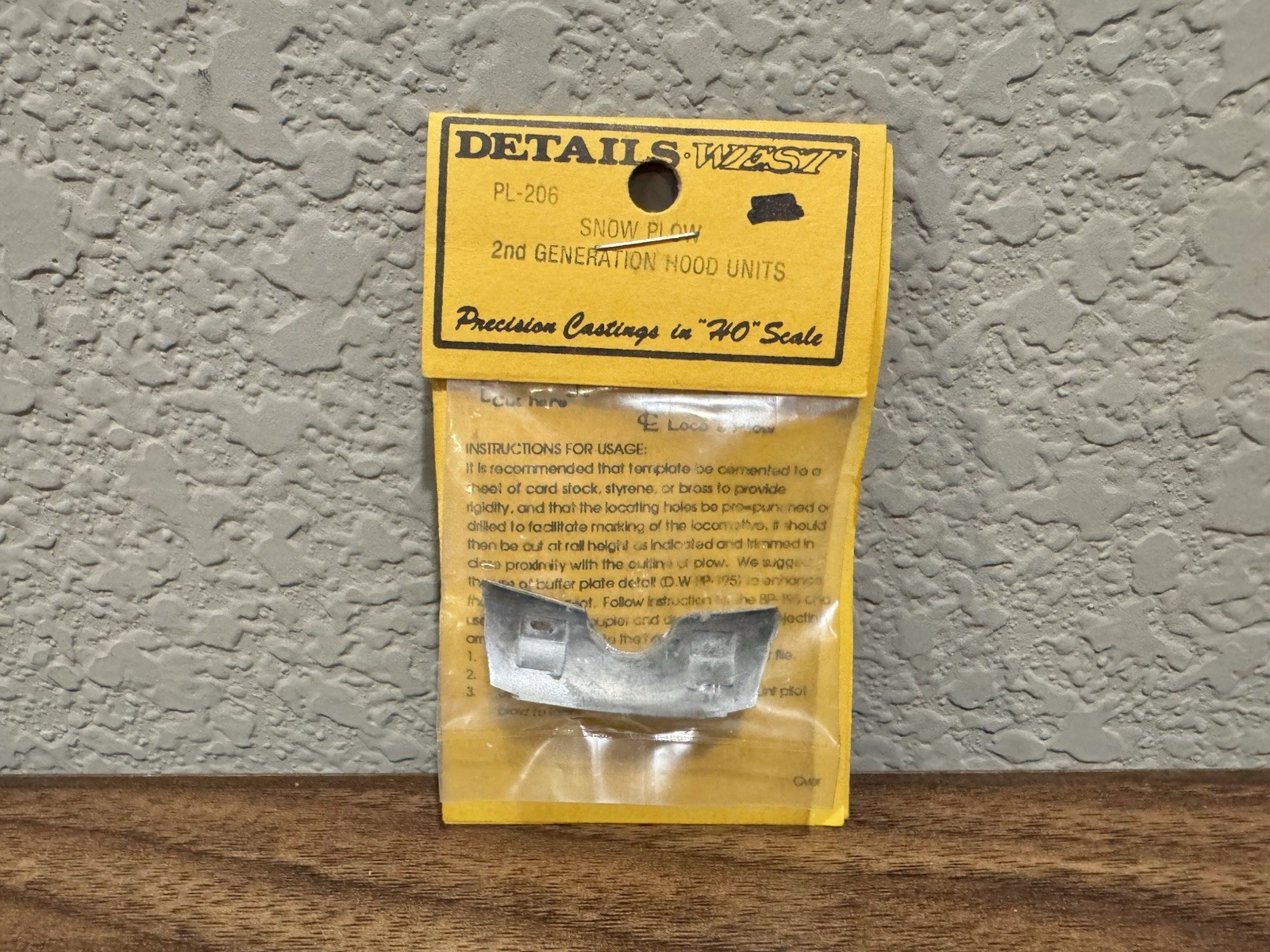 Details West HO Scale Snow Plow for 2nd Generation Hood Units PL 206 - New