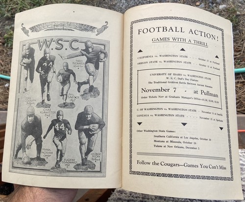 Scarce 1931 UCLA BRUINS vs. Washington State College Cougars FOOTBALL PROGRAM - Picture 5 of 9