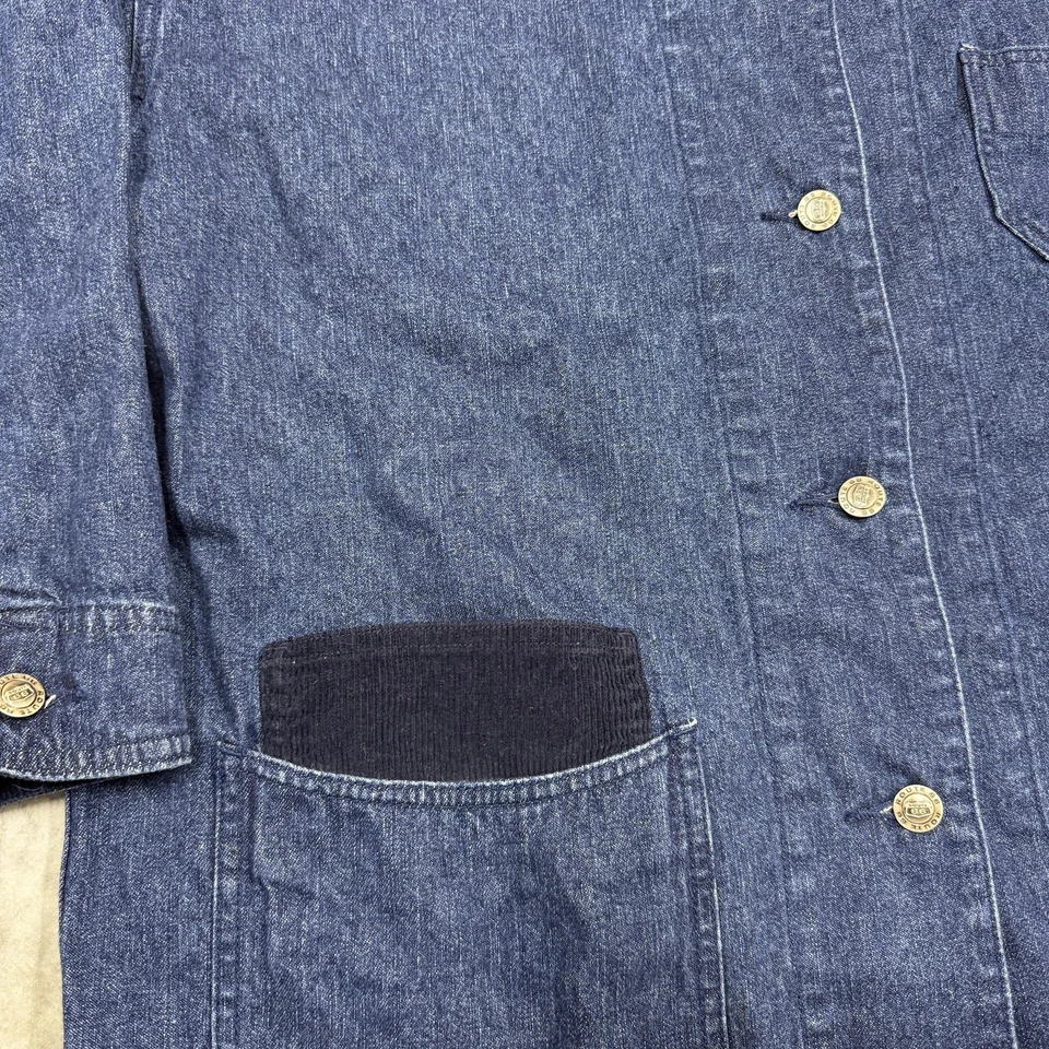 Chaqueta Route 66 Para Hombre Grande Azul Denim Tareas Abrigo Pana Cuello Ropa de Trabajo Foto 2 de 4