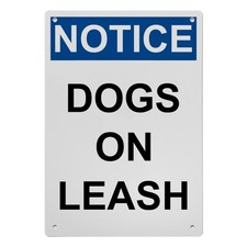 Dogs On Leash Sign, 8.5 x 11 in" OSHA Compliant Beware of Dog Sign