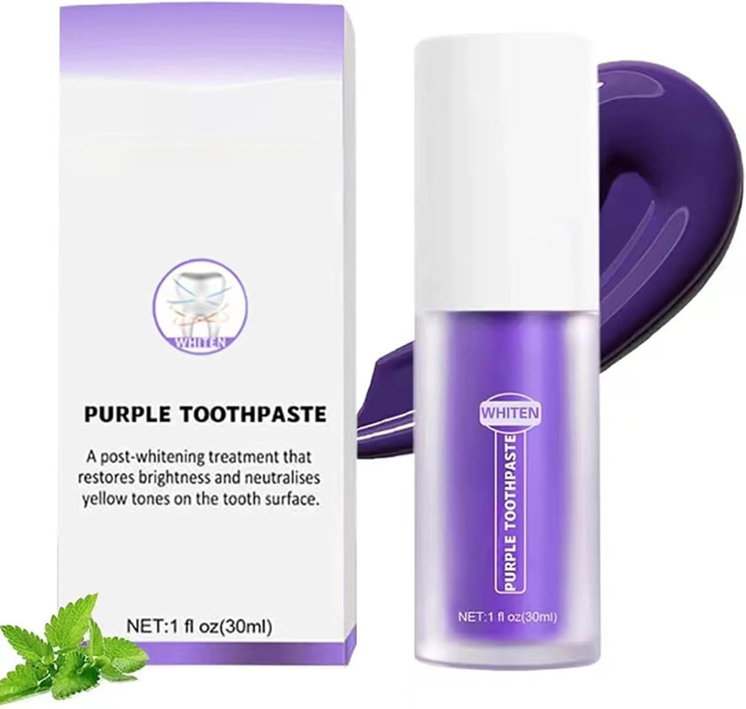 Dentifrice blanchissant violet et soin blanchiment dentaire violet pour des dents blanches