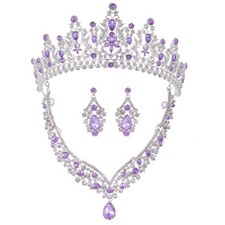 Tiaras and Crowns for Women,Tiaras Earrings Necklace, Crystal Bridal Jewelry ...
