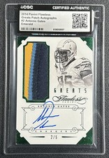 ANTONIO GATES 2014 PANINI FLAWLESS #2 GREATS GU PATCH AUTO EMERALD 2/5 CHARGERS