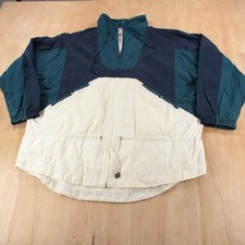 vtg y2k NIKE colorblock nylon windbreaker parka jacket sz 14 tag swoosh check