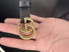 Gucci Black Women's Belt GG Marmont Leather