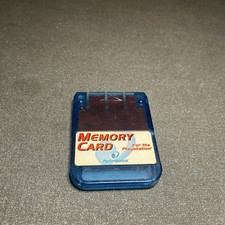 Transparent BLUE Performance Memory Card Sony PlayStation 1 PS1 Untested J1542