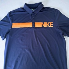 Nike Golf Polo Shirt Dri Fit Mens XL Blue Performance Stretch Activewear NWOT