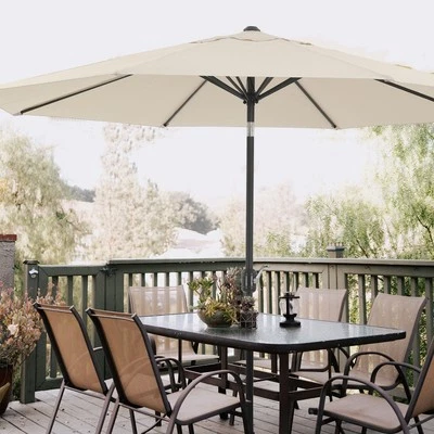 OYAJIA Ø3.0m Sonnenschirm Schirm UV50+ Gartenschirm LED Solar Terrasse UV-Schutz Garten