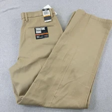 Dockers Signature Khaki Pants Mens 33x32 Tan Straight Fit D2 Flat Front Chino