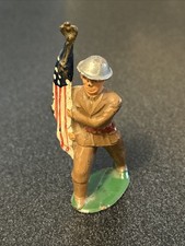 Barclay Manoil 1930s Army Lead Toy Soldier American Flag Bearer
