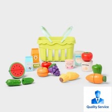 Grocery Basket with Play Food- 18 Piece - Gigglescape : Plastic, Ages 2