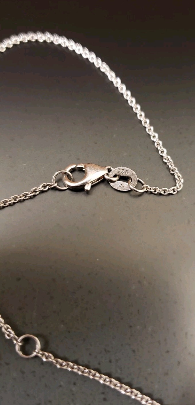 925 Solid Sterling Silver Puffed Heart Pendant Ne… - image 5