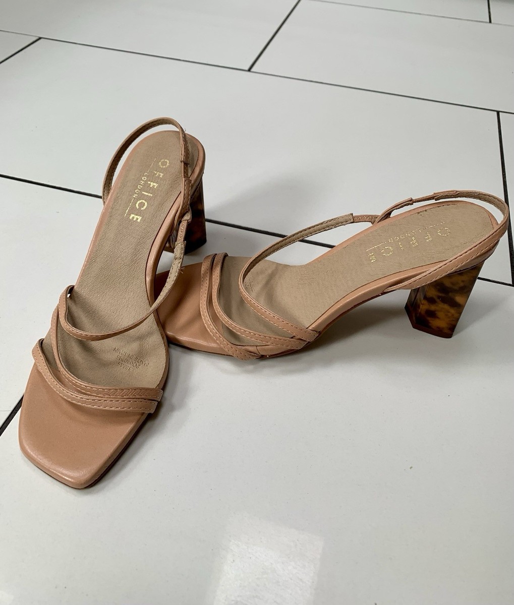 Office London Ladies Strappy Nude Sandals, Tortoise Shell Effect