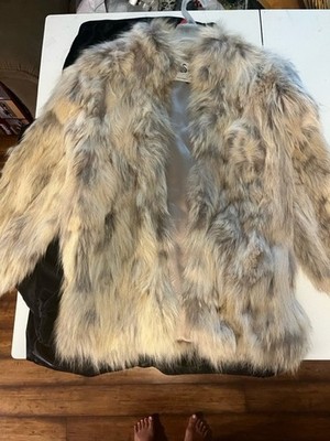 Beautiful Off/white Grey fur coat from Swan Furriers.  Petite size