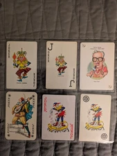 #124 - 6 Different  JOKERS   Single Swap Playing Cards -   Free Ship