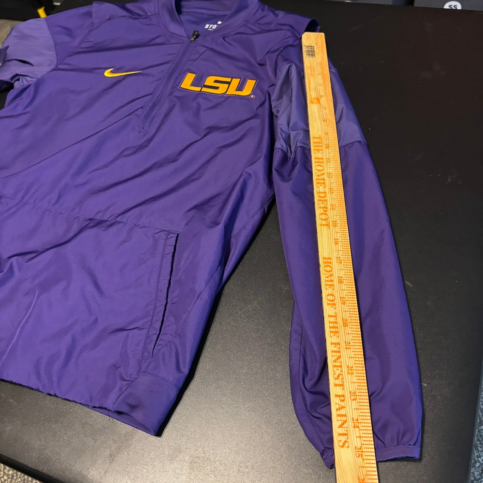 SACAI X NIKE Giacca a vento LSU Tigers Nike Storm Fit patch logo 1 4 zip taglia small viola