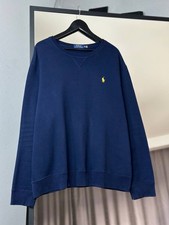 POLO RALPH LAUREN Men's Jumper Size XL Crew Neck Jersey Tight Knit Blue Pullover