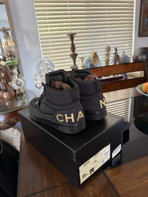 Chanel basket Men's Sneakers Black Hign Top Pre-owned Size 44