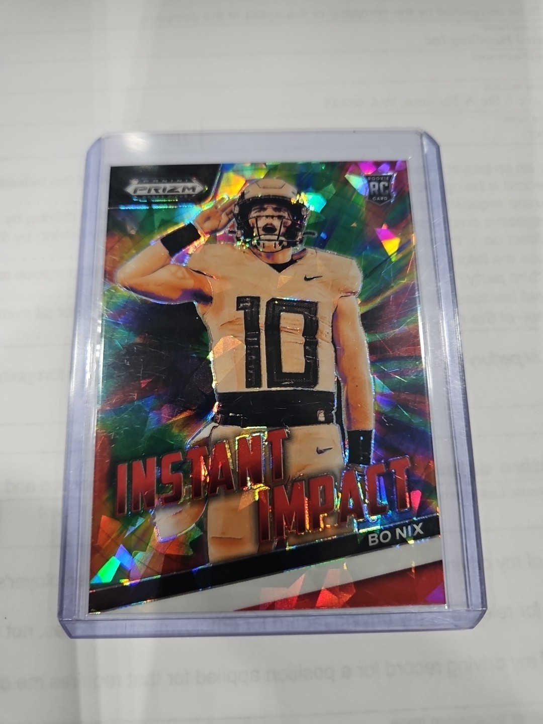 2024 Panini Prizm Draft Picks - Instant Impact Bo Nix #II-BN Red Ice Prizm (RC)