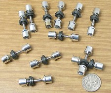 12pr Aurora SpeedSteer TCR HO Slot Car REAR END Chrome WHEELS fit G AFX  More 