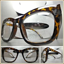 Classy Elegant Vintage Retro Cat Eye Style Clear Lens EYE GLASSES Tortoise Frame