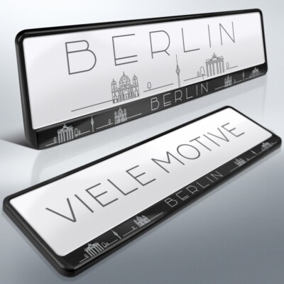 2 Kennzeichenhalter | BERLIN 01 | Hauptstadt | Spree-Metropole | DHL-Versand