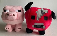 Lot Of 2 Minecraft Plush Cow  Pig