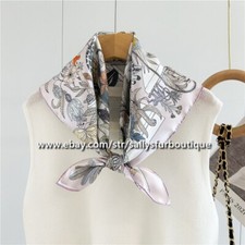 Sallys Boutique 16 Momme Twill Silk Florals Print Double Face Necktie Scarf 26"