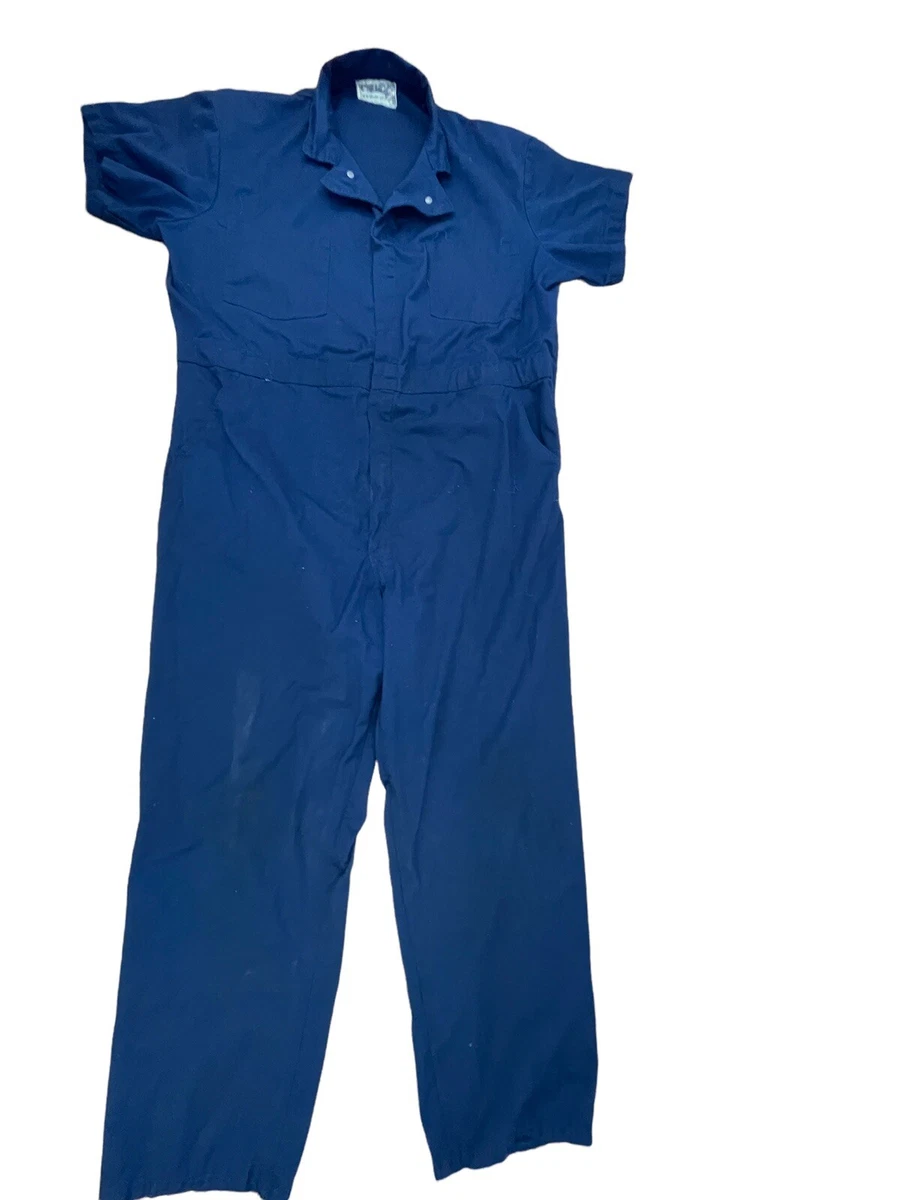 Universal Overall Mens 48 Coverall Stone Cutter Blue Short Sleeves