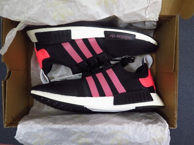 Size 11.5 ADIDAS ORIGINALS Men's NMD R1 Sneaker Shoes Black Pink White FV9153
