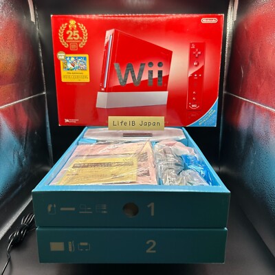 Nintendo Wii Red Super Mario Bros 25th Anniversary Console