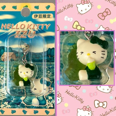 公*o様 Hello Kitty ストラップ2個セット 2002 Sanrio Hello Kitty Izu Limited Wasabi Gotochi Zipper Pull
