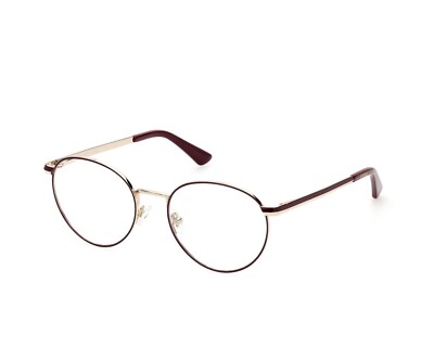 GUESS GU2868 071 Burgundy Metal Round Optical Eyeglasses Frame 51-18-140 2868 RX