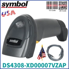 USA Symbol DS4308-XD00007VZAP Standard Range 1D 2D Barcode Scanner w USB Cable