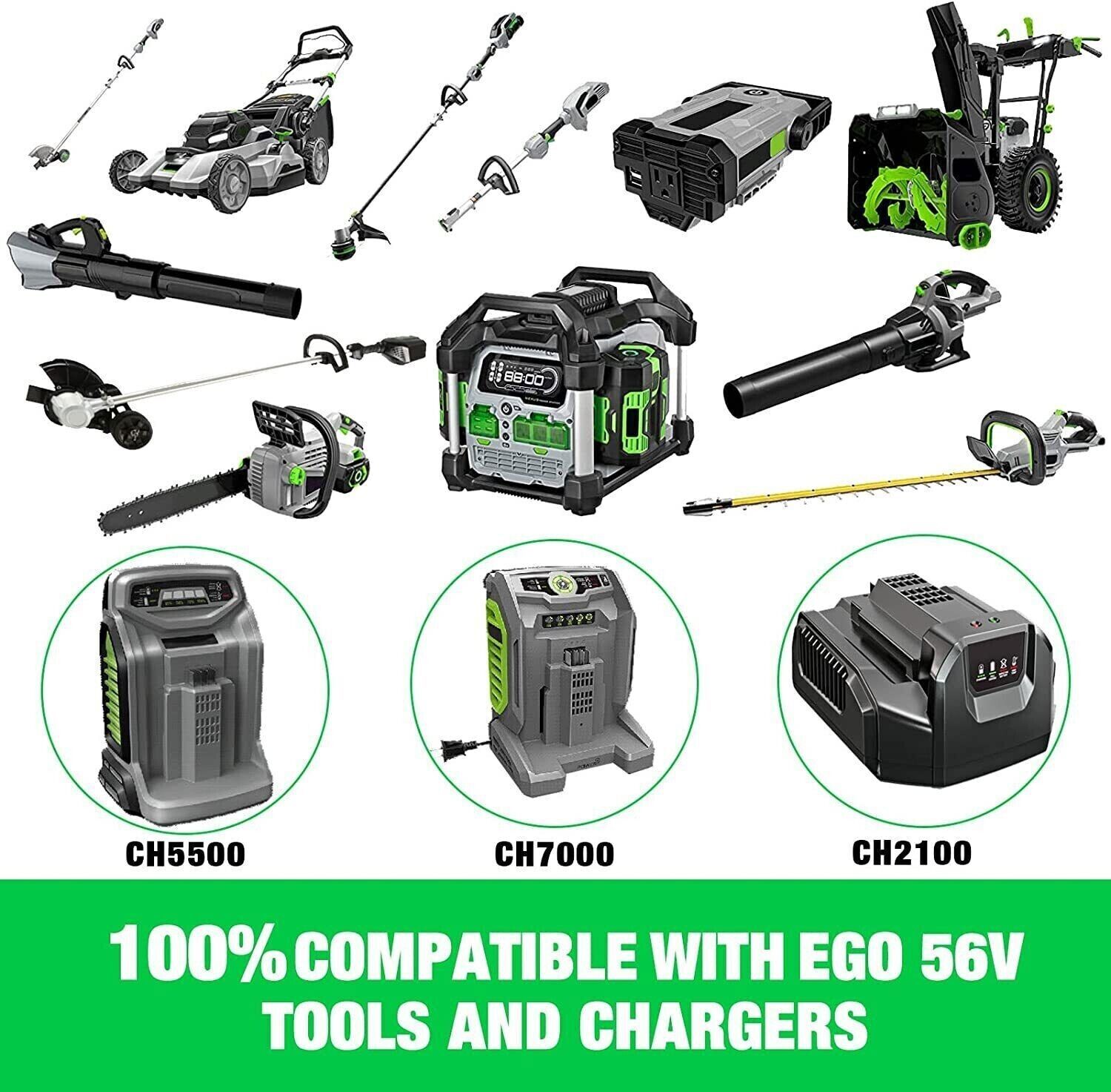 12.0 AH For Ego Arc Lithium 56V Power+ Battery BA6720T BA1400T BA2800T