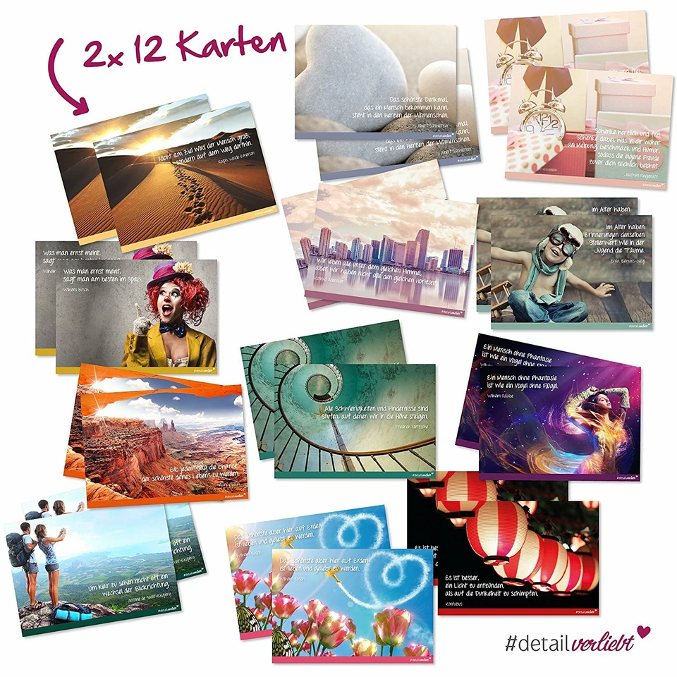 2 x 12 Postkarten mit Sprüchen I DIN A6 I Spruch-Karten I dv_239 - Bild 2 von 4