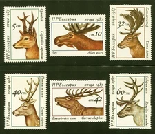 Bulgaria Sc# 3256-61, Deer / Mammals - 1987 VF MNH Set of 6 Stamps, No Faults