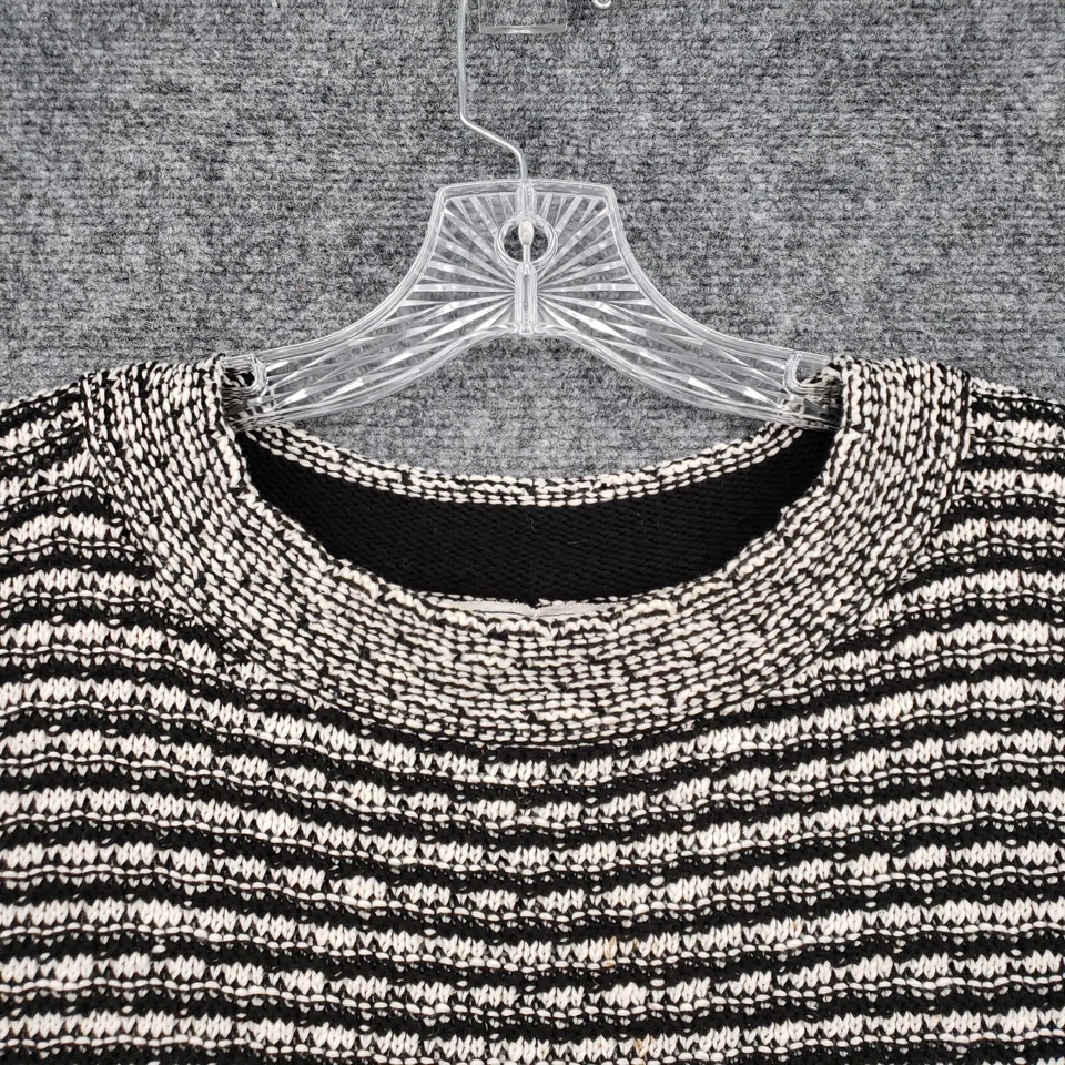 Suéter Anthropologie Field Flor Mujer S Pequeño Negro Rayas Tejido Manga Corta Foto 3 de 4