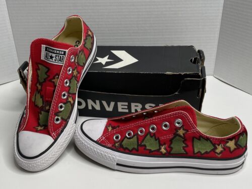 OOAK Converse Chuck Taylor All Stars Sz 6.5 women Custom Christmas Tree Shoes - Picture 1 of 15