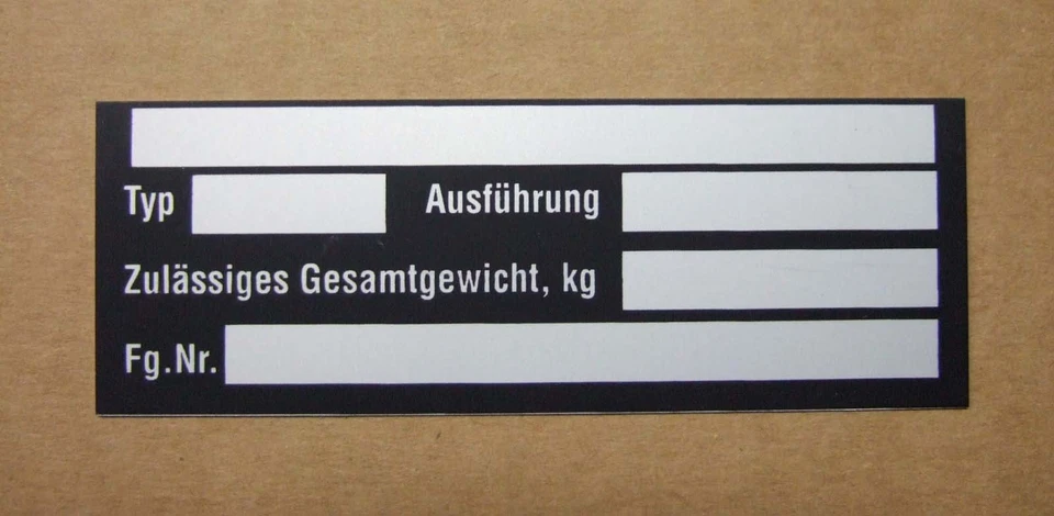 Targa tipo NEUTRA 90x32 alluminio nero senza campo EG-ABE