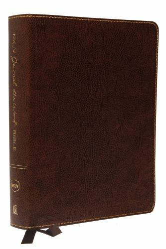 NKJV, Journal the Word Bible, Bonded Leather, Brown, Red Letter, Comfort Print: