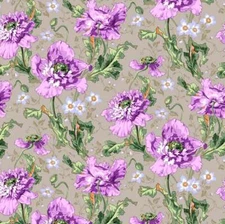 Free Spirit - Kaffe Fassett Collective August 2024 - Papaver - Grey, Fabric BTY