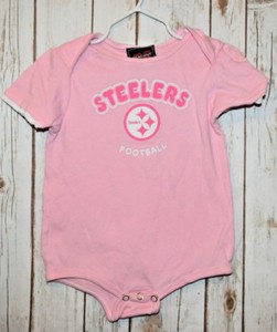Kids Pittsburgh Steelers Pink Ss One Piece Romper Girl S 24 Months Football Ebay