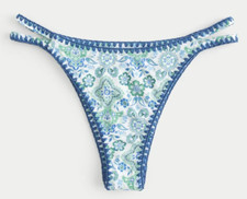 Hollister Swim Women's High Leg Cheeky Floral Embroidered Bikini Bottom Sz S NWT