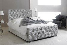 Image of Florida Crushed Velvet Fabric Upholstered Bed Frame 3ft, 4ft, 4ft6 Double, 5ft